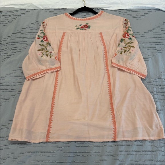 NWOT Sundance Isla Rose Embroidered Floral Peach Blouse - Picture 13 of 14